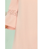 190-1 MARGARET sukienka z koronką na rękawkach - PASTELOWY RÓŻ