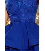 200-7 CHARLOTTE - ekskluzywna sukienka z koronkowym dekoltem - CHABROWA