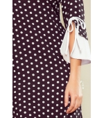 232-1 GRACE sukienka z białymi rękawkami - czarna w białe groszki