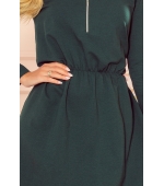 283-2 NANCY Sukienka z zamkiem - zieleń butelkowa