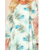 319-1 HANNAH szyfonowa sukienka z dekoltem na plecach - niebieskie WAŻKI