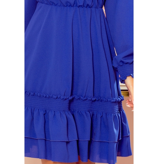 336-1 Szyfonowa sukienka z marszczonymi gumkami - CHABROWA
